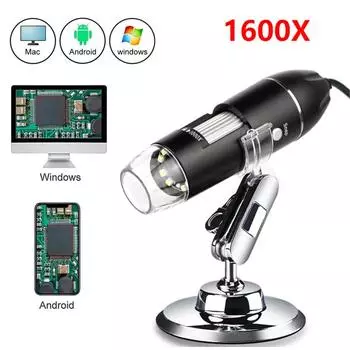 1600X цифровой микроскоп камера 3в1 Type-C USB портативный электронный микроскоп для пайки светодиодная лупа для ремонта сотового телефона 1600X