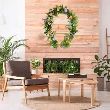 160/200 см пасхальное красочное яйцо искусственная гирлянда реалистичная комнатная и уличная подвесная искусственная зеленая гирлянда для весны и праздника B