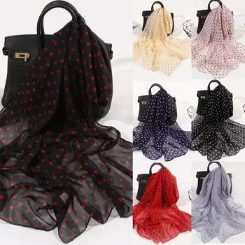 160*50 см женский длинный мягкий шарф с точечным принтом, искусственный шелковый платок, шарфы серый