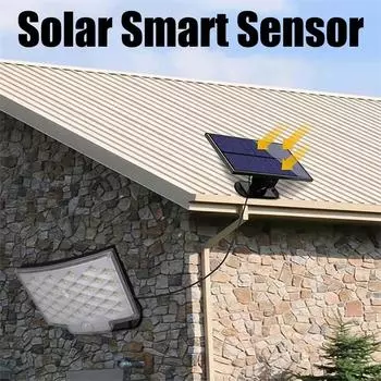 160 LED Solar Motion Light Outdoor Separate Panel Solar Flood Lights 4 Working Modes for Garden Garage Waterproof Wall Lights