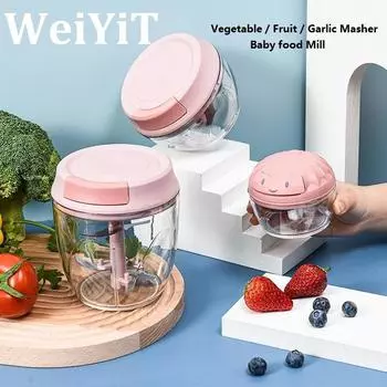 160 мл Чесночная давилка прочная для измельчения мяса, фруктов, овощей, имбиря, чили, детского питания, мельница для измельчения Small-160ML синий