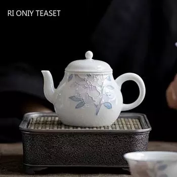 160 мл керамические чайники H-окрашенные цветы узор фарфоровый чайник бытовой чайник дорожный портативный чайный сервиз 160ml