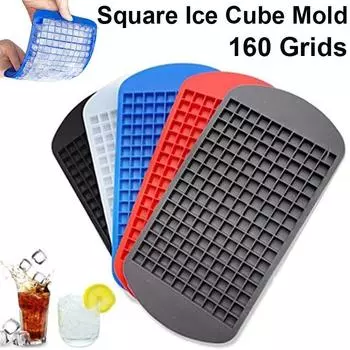 160 сетка мини-силиконовый лоток для льда кубики льда складная форма для льда ледокол решетка для льда маленькая квадратная форма ледогенератор силиконовая форма синий