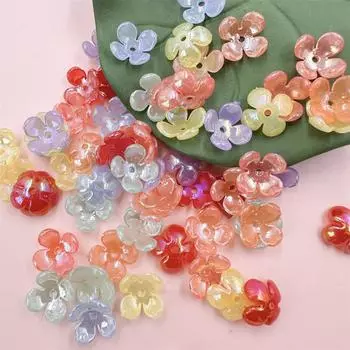 160 шт., 10 мм, яркие серьги для лица, аксессуары, антикварные лепестки, свободные бусины, материалы ручной работы, акрил, маленькая модная заколка для волос «сделай сам» разноцветный