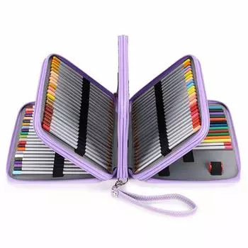 160 шт. Цветной пенал, пенал большой емкости, простой пенал, держатель для карандашей, цветной (Никаких карандашей.) (фиолетовый) фиолетовый