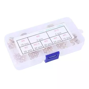 160 шт. Латунные шестигранные гайки Крупная резьба Гайка для машинного винта 2/2,5/3/4/5/6/8/10 мм Высокопрочная металлическая шестигранная машинная гайка