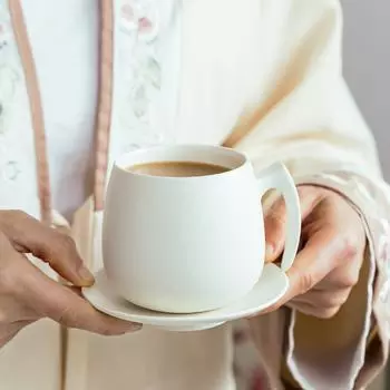 160ML Coarse Pottery Coffee Cup European Graphite Glazed Teacups and Plates Home Creative Milk Cups Home Drinking Utensils 160ML