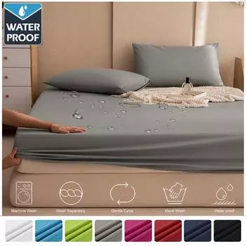 160x200 см защита от клещей для матраса, гладкий водонепроницаемый защитный чехол для матраса для кровати, мокрый, дышащий, гипоаллергенный Sheet 80X200x30cm серый