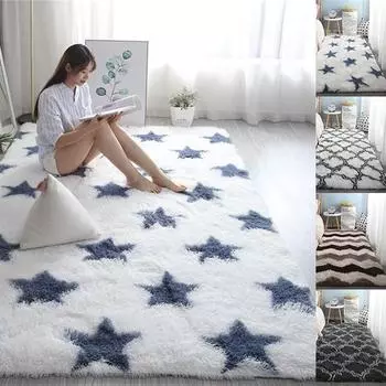 160X230CM Большой размер плюшевый меховой ковер Пушистый мягкий бархатный лохматый ковер Декор спальни Современный домашний напольный коврик Декор детской комнаты 40x60cm /15.7*23.6inch