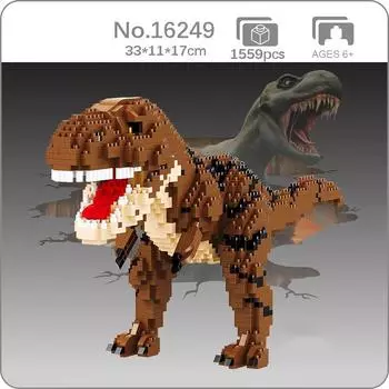 16249 Динозавр Юрского периода Тиранозавр Рекс Животное Монстр DIY Мини Алмазные Блоки Кирпичи Строительная Игрушка для Детей без Коробки