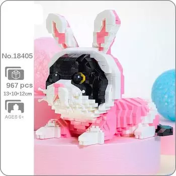 16405 мир животных персидская кошка котенок кролик одежда для домашних животных DIY мини алмазные блоки кирпичи строительные игрушки для детей без коробки