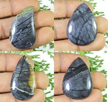 164.80Cts. Натуральная яшма Пикассо, 4 шт., грушевидный кристалл, россыпью, драгоценный камень 39-39 мм RQ-875