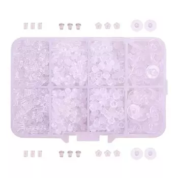 1666 штук прозрачные резиновые пластиковые заглушки для сережек DIY Выводы mixed чистый
