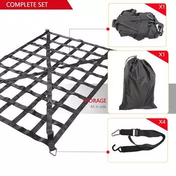 167X127cm Car Trunk Net Elastic Luggage Net Cargo Organizer Storage Webbing Mesh Nets Stretchable With 4 Fixed Belt