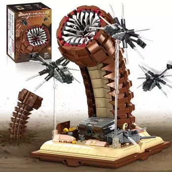 1688PCS Movie Building Blocks Sci-Fi Planet Dune Sandworm Ornithopter Scene Models Сборка Кирпичи Игрушки Для Детей Подарок