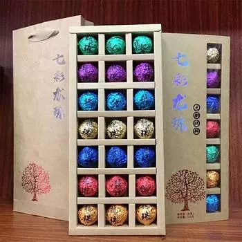 168 г праздничный подарочный чай Чай пуэр с большим деревом Сырой чай Красочный чай с жемчугом дракона