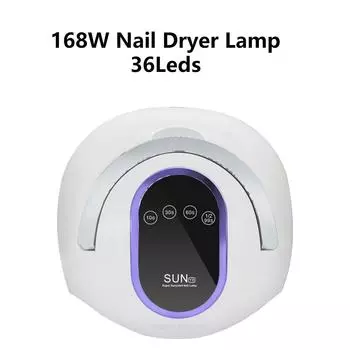 168 Вт УФ-светодиодная лампа, 36 шт., лампа для сушки ногтей, автоматический датчик, машина для дизайна ногтей, профессиональная машина для сушки гель-лака US Plug