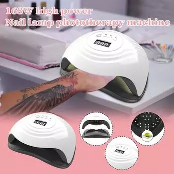 168W High Power Nail Polish Drying Lamp, Nail Polish Glue Baking Lamp, Led Quick Drying Nail Dryer One Size