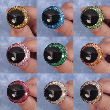 16-18-20-25-30 мм сверкающие 3D безопасные глазки - Изготовление кукол крючком и амигуруми (2 пары /1 пара) 12mm