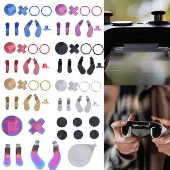 16/18 в 1 Металлические джойстики Аксессуары Детали Лепестки D-pad Кольца Акценты Чехол Отвертка для Xbox One Elite Series 2 жёлтый