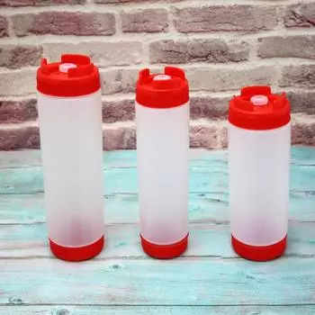 16/20/24oz Double Head Sauce Bottles Large-capacity Olive Oil Dispensers Restaurants 20oz красный