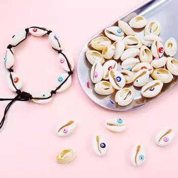 16-22 мм 10 шт. натуральные морские ракушки глаз свободные бусины DIY ожерелье браслет аксессуары синий