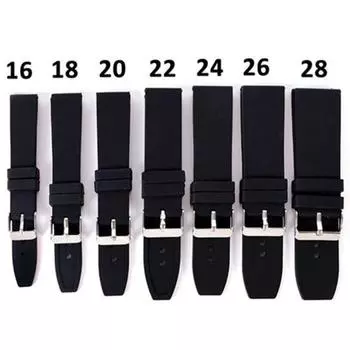 16–28 мм водонепроницаемый твердый мягкий силиконовый ремешок с пряжкой для замены ремешка для часов 24mm