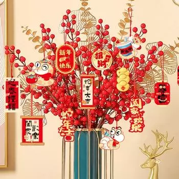 16/28 шт. Новогодние подвески в мультяшном стиле с пожеланиями удачи Лунный Новый год украшения Весенний фестиваль елочные украшения подвески A