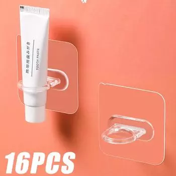 16/2 шт. держатель для бутылок с распылителем, крючки для бутылок с клеем, прозрачные крючки для бутылок с распылителем, держатель для душевой занавески, настенное крепление, хозяйственные крючки 2pcs прозрачный