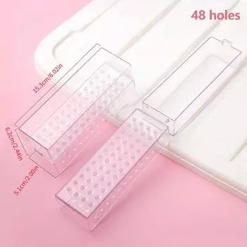 16/30/48 отверстий держатель для сверл для ногтей аксессуары для сверл кейс для хранения дисплей органайзер для сверл для маникюра чистый