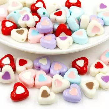 16/30/50 шт. Акриловые бусины для украшения любви, модные интервальные бусины, бусины для рукоделия, браслет, ожерелье, серьги, брелок 16pcs