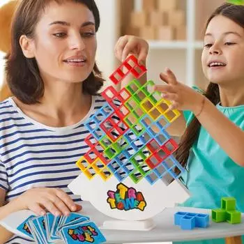 16/32/48 шт. Строительные блоки, игрушки, сделай сам, для детей и взрослых, укладка блоков, игра-башня, балансировка, устойчивая к падениям, игрушечные блоки 16pcs