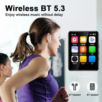 16/32/64 ГБ MP3-плеер HiFi Lossless Sound Music Stereo Player Bluetooth-совместимый 5.3 с динамиком FM-радио Диктофон