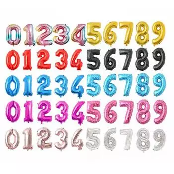 16 32-дюймовых фольгированных воздушных шаров на день рождения, воздушные шары-цифры, свадебные, с днем рождения, украшения для вечеринок, детские воздушные шары на день рождения Number 0&16INCH