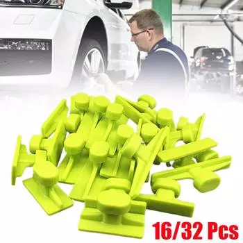 16/32 Pack Paint Free Car Body Dent Removal Pull Tabs Tool With T-slide Hammer Surface Compatible Car Repair Dent Metal Q8v9