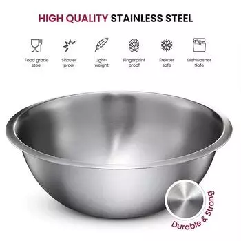 16-32 см большой емкости 304 нержавеющая сталь салатницы набор кухонный выпечка подготовка миска для смешивания еда овощной контейнер для хранения