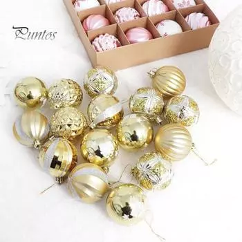 16/44 шт. Рождественские шары, украшения, пластиковая елка, подвесной шар, снежинка, блестящий шар, украшение для праздничного домашнего декора синий