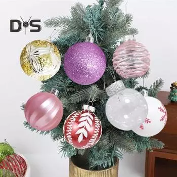 16/44 шт. Рождественские шары, украшения, пластиковая елка, подвесной шар, снежинка, блестящий шар, украшение для праздничного домашнего декора золотистый