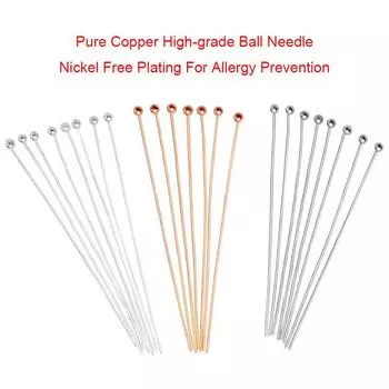 16-50 мм 100 шт. круглая головка игла чистая медная игла шариковая игла бисер ручной работы металлические DIY ювелирные аксессуары 18mm серебряный