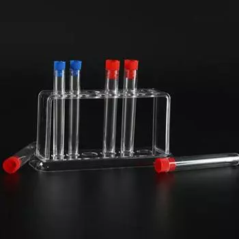 16.7*8*3cm 6 Holes Clear Plastic Test Tube Rack Burette Shelf Test Tube Holder Test Tube Stand Clear