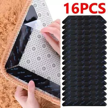 16/8 шт. самоклеящаяся наклейка на ковер, двусторонняя, не оставляющая следов, многоразовая, нескользящая, фиксированная накладка, коврик для пола, инструменты для ванной комнаты 130x25mm