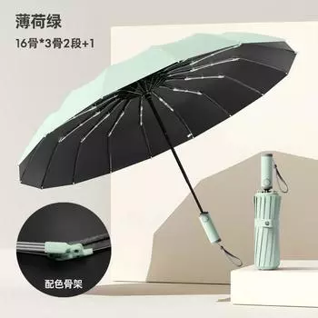 16 Bone Umbrella Weather and Rain Automatic Umbrella Wind Reinforced Parasol Anti-UV Female Sun Umbrella