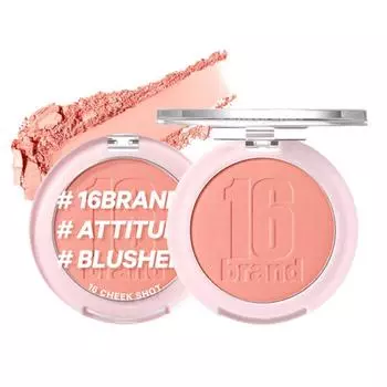 16 Brand Cheek Shot Pact Blusher 6g, Apricot Shot, 1 pc.