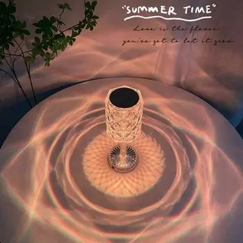 16 цветов настольная лампа Crystal Rose с дистанционным управлением, романтический светодиодный проектор, ночник, прочный перезаряжаемый светильник для спальни белый