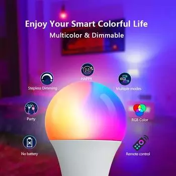16 цветов RGB лампа светодиодная многоцветная лампа E27 цоколь 220 В бытовое освещение с регулируемой яркостью 24 клавиши дистанционного управления атмосфера неоновый свет 15W