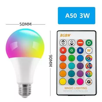 16 цветов RGB лампочка LED многоцветная лампочка цоколь E27 освещение диммируемая 24-кнопочный пульт дистанционного управления атмосфера неоновый свет