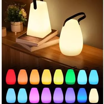 16 цветов RGB светодиодный интеллектуальный пульт дистанционного управления, водонепроницаемая беспроводная настольная лампа для кемпинга, зарядка через USB, портативное украшение для бутика Tuya