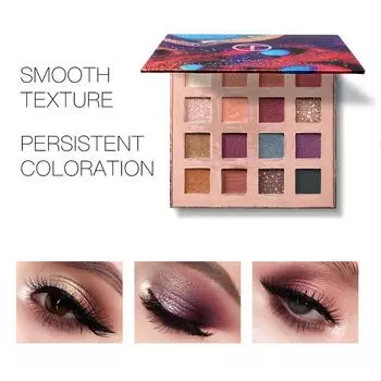 16 цветов Stellar Палитра теней для век Очаровательные тени для век Матовый мерцающий блеск Стойкий макияж глаз 16 color