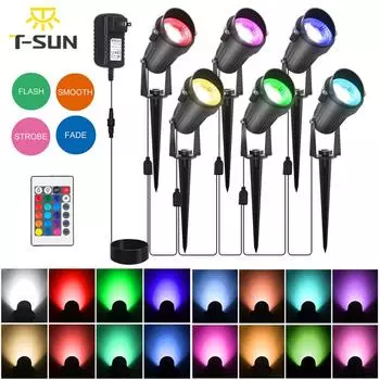 16 цветов светодиодные садовые фонари газонная лампа низкого напряжения ландшафтное освещение IP65 водонепроницаемая уличная лампа садовый декор наружное освещение US PLUG