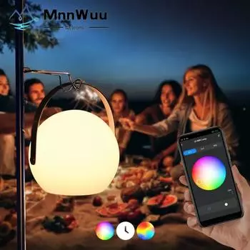 16 цветов Tuya Интеллектуальный пульт дистанционного управления RGB светодиодный уличный водостойкий беспроводной настольный светильник для кемпинга с зарядкой через USB портативное украшение